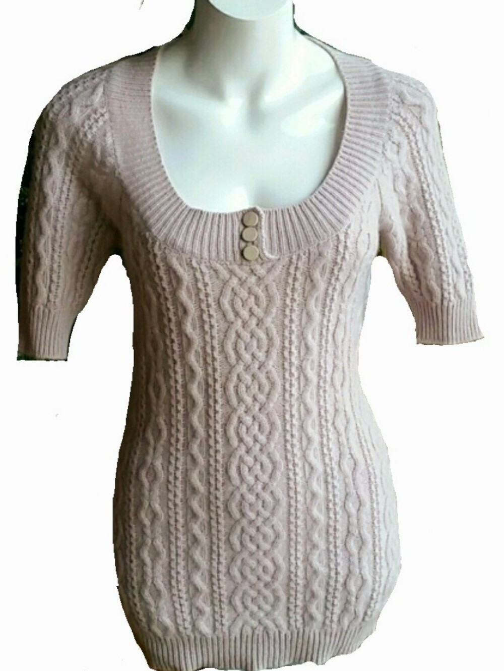 Jamison 100% Cashmere Blush Light Pink Sweater Chunky Knit Size Medium